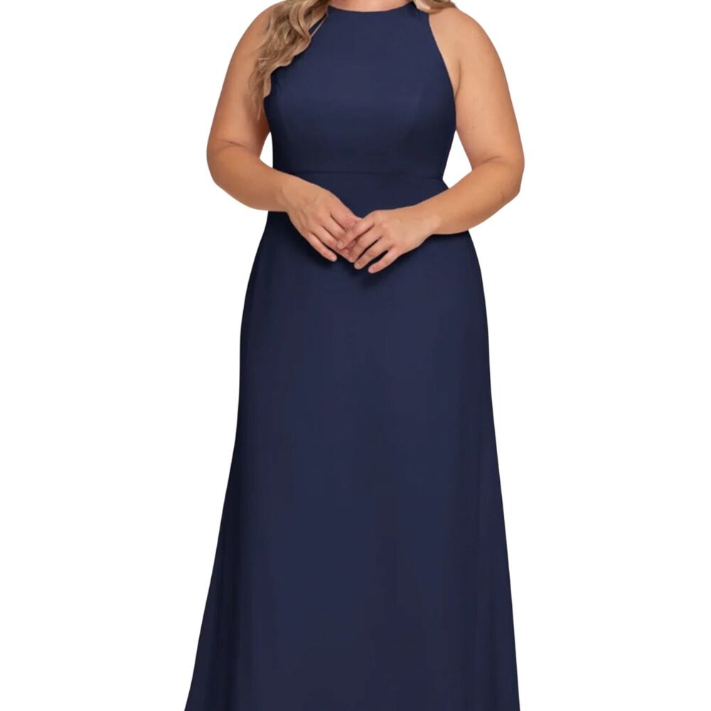Hayley Paige Old Money Formal Wedding Guest Bridesmaid Chiffon Gown NWT Sz 18